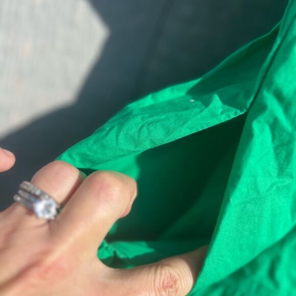 A.L.C. V-Neck Camila Short-Oversized Sleeve Tiered Mini Dress Green Size: 4 - Picture 5 of 5